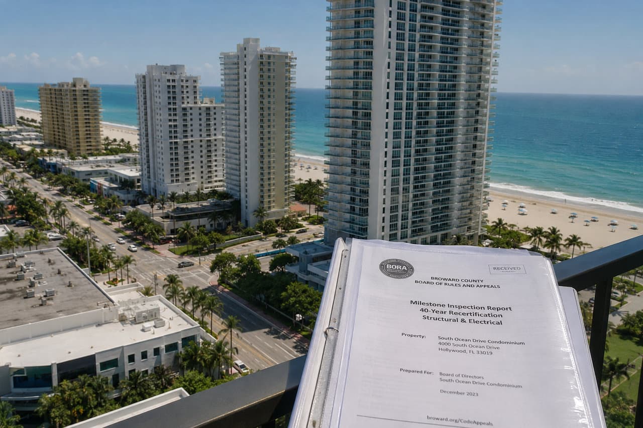 Hollywood and Hallandale Beach beachfront condo high-rise — Broward BORA milestone inspection program context