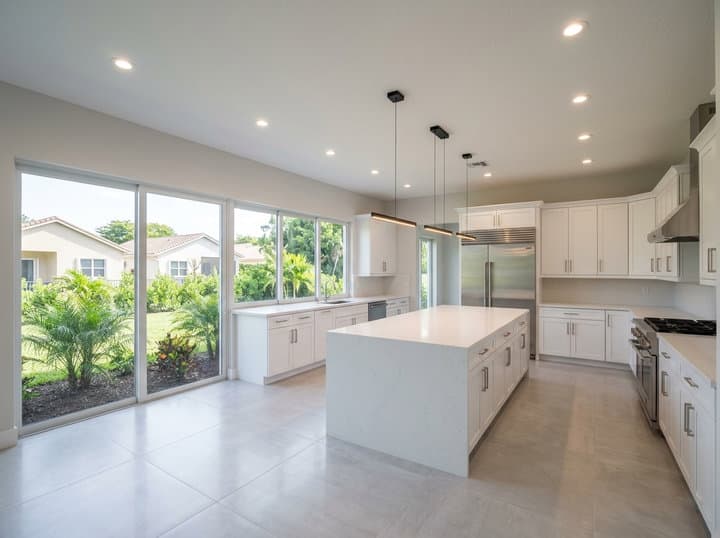 Completed renovation in a Lighthouse Point waterfront single-family home