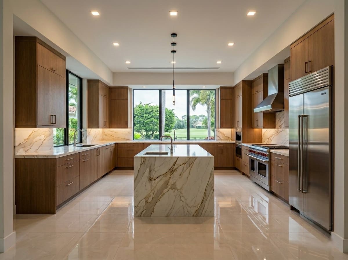 Completed kitchen remodel in a Boca Raton country-club community home