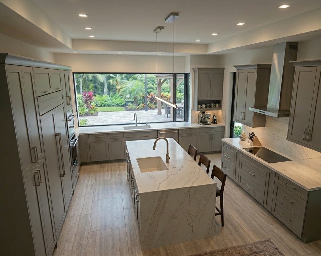 Completed kitchen remodel in a Coral Springs suburban single-family home
