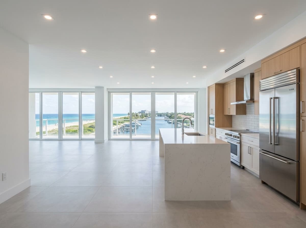 Completed remodel in a Pompano Beach oceanfront condo and Lighthouse Point canal-front home