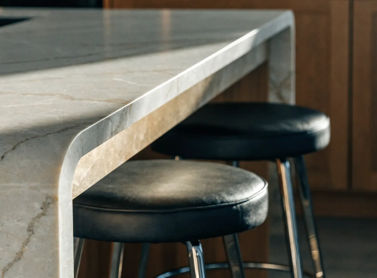 Kitchen island counter overhang for seating