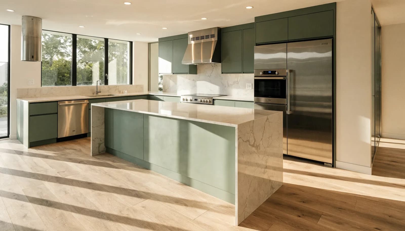 Kitchen flooring installation during a full kitchen remodel
