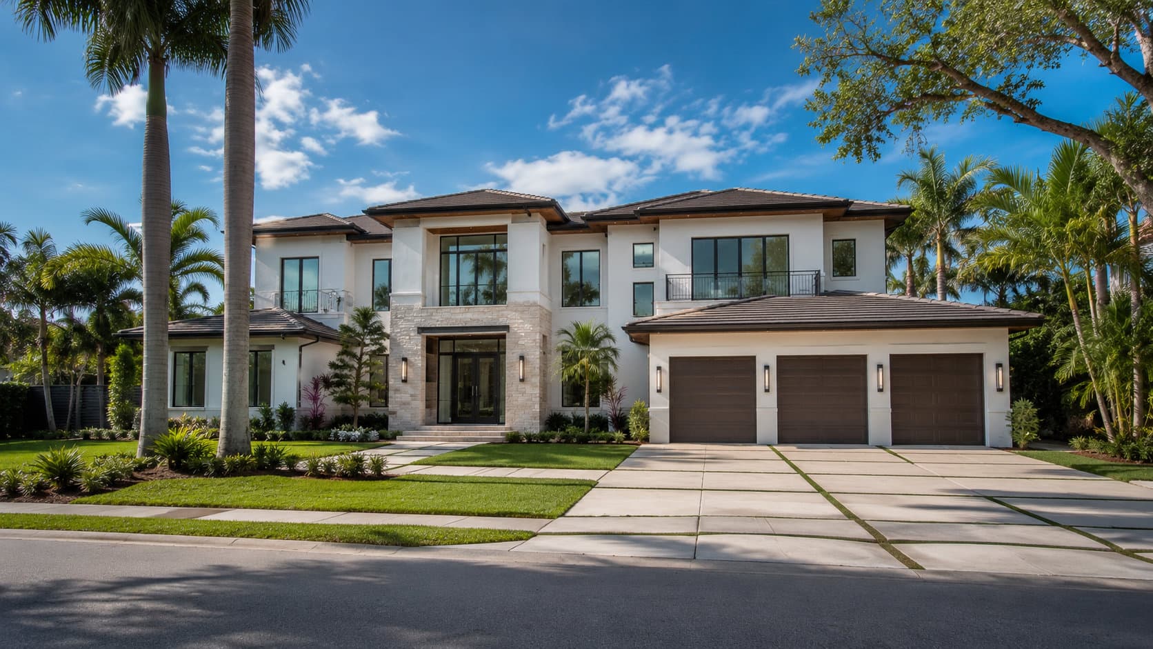 3,200-square-foot coastal teardown rebuild on Broward AE-zone parcel, completed exterior with elevated slab