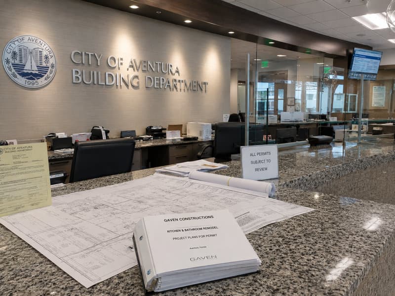 City of Aventura Government Center — building permit submittal counter and eTRAKiT online review