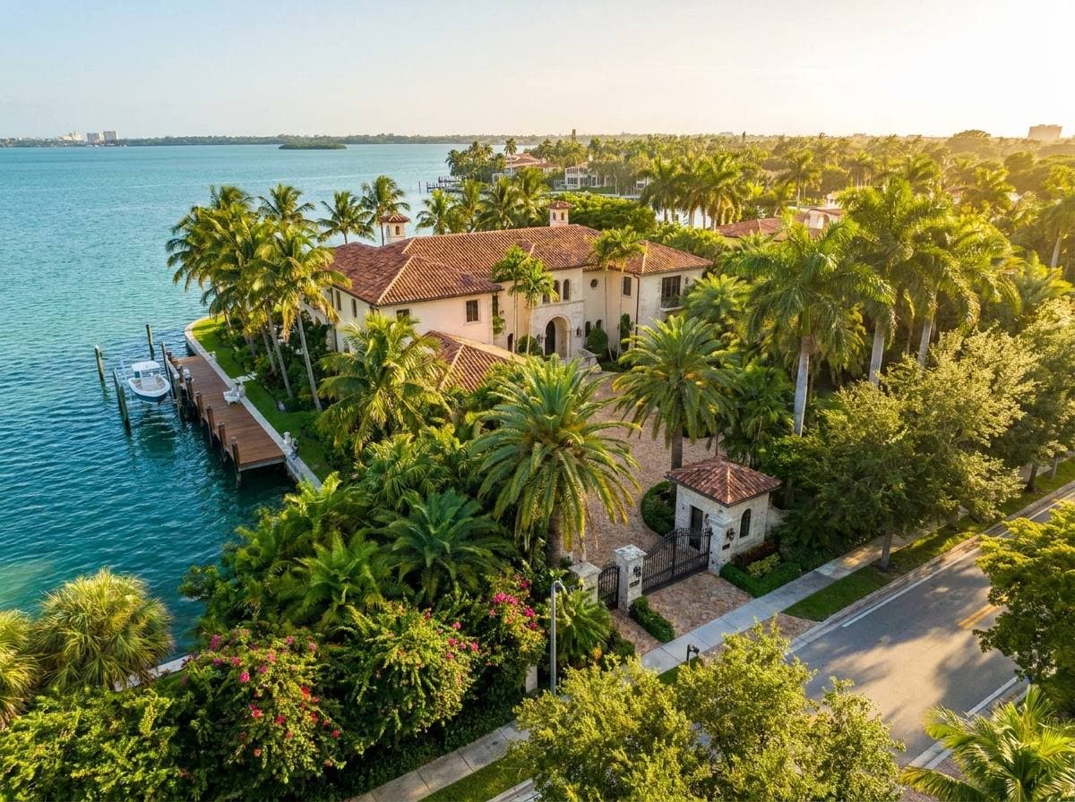 Cocoplum gated Bay-fronting Coral Gables single-family estate with private dock