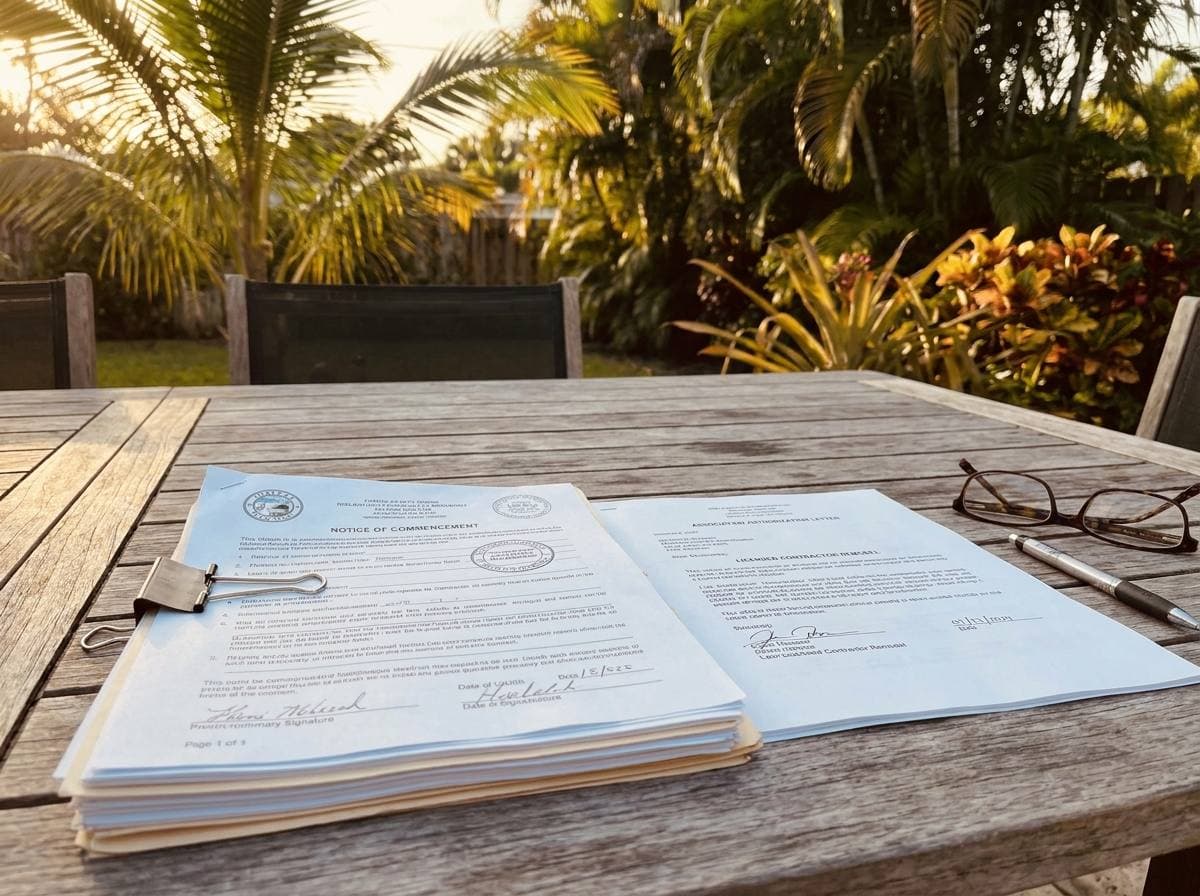 Hialeah permit packet with Notice of Commencement and Association Authorization Letter for licensed-contractor remodel