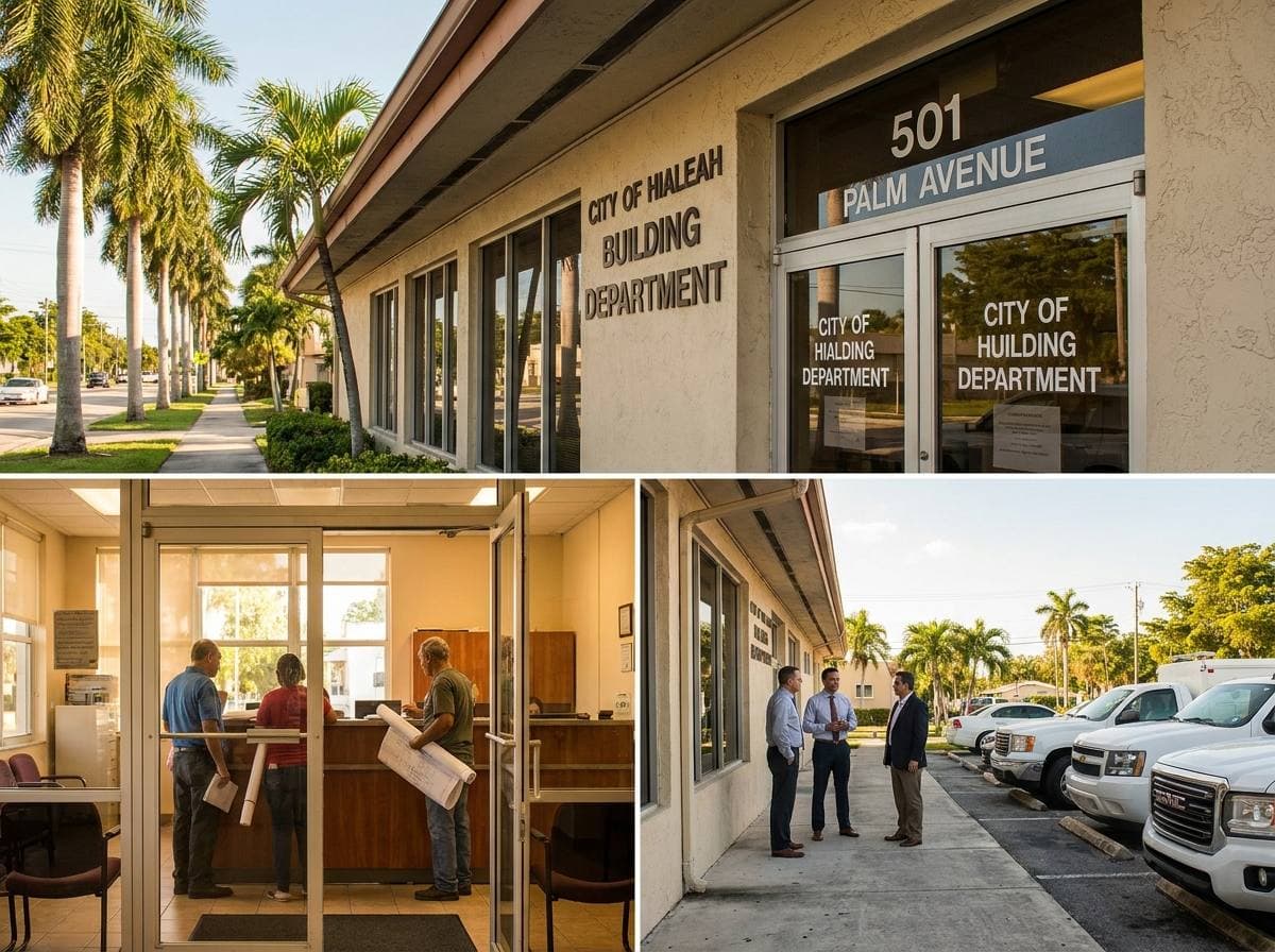 City of Hialeah Building Department at 501 Palm Avenue — permit submittal, review, and inspection scheduling