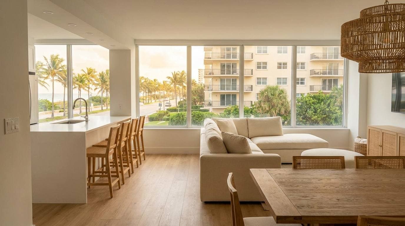 Gaven Constructions completed condo gut renovation, Highland Beach S Ocean Blvd corridor