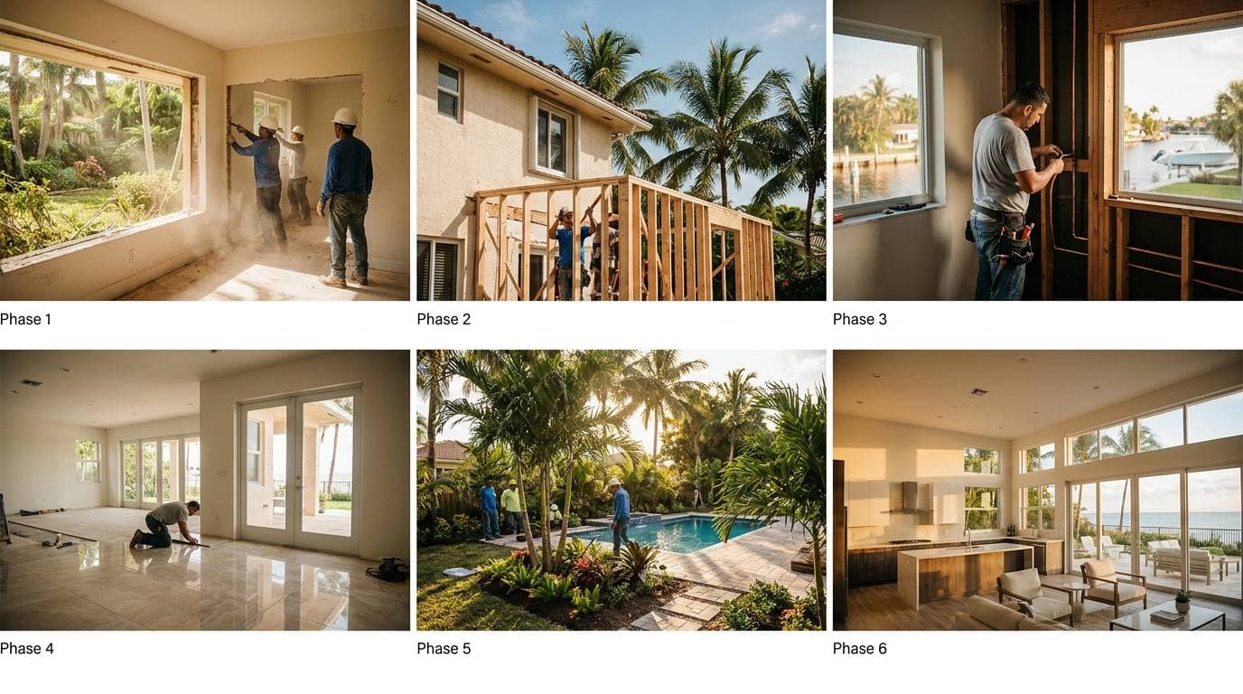 Six-phase Gaven Constructions remodeling process for Hollywood FL projects