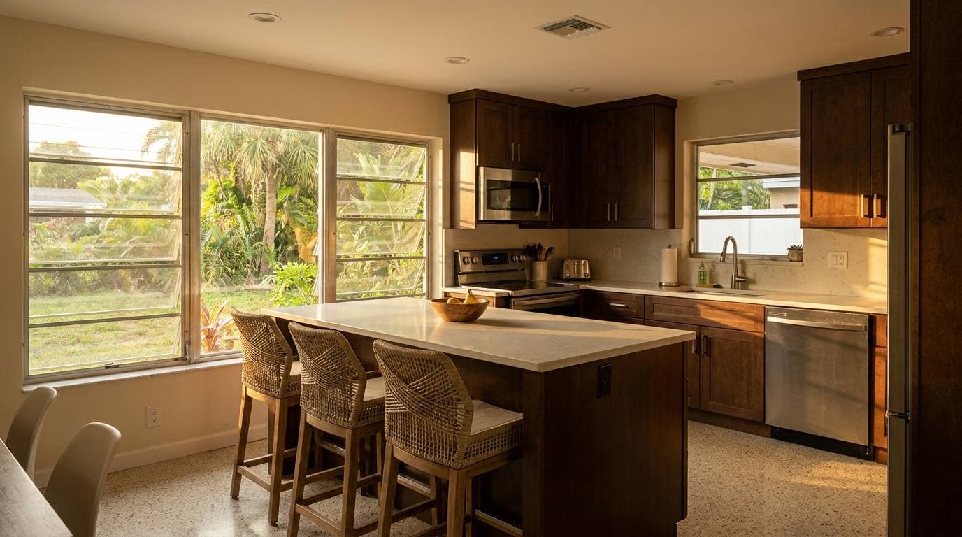 Lauderdale Lakes single-family ranch kitchen remodel — representative of 1960s–1970s CBS housing stock