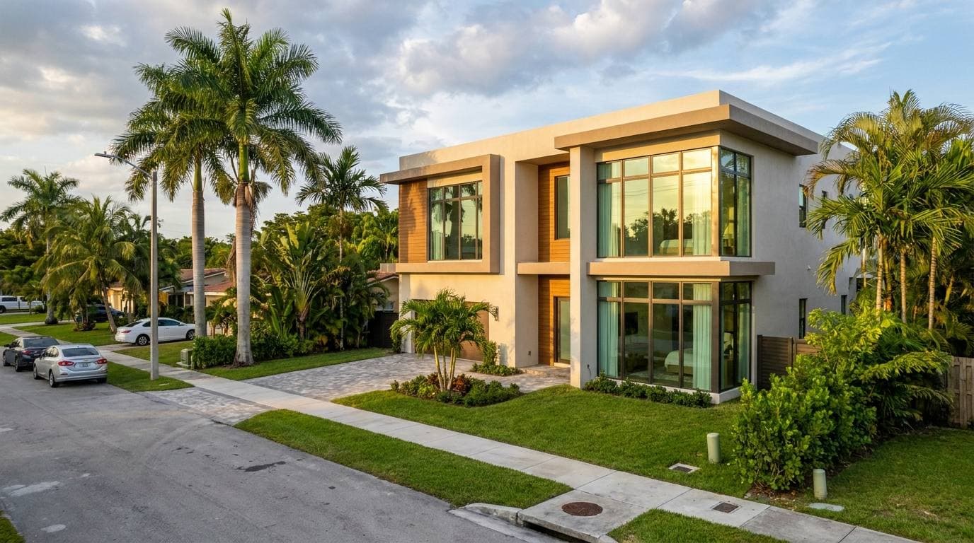 Custom single-family ground-up new construction on Lauderdale Lakes infill lot — FBC 8th Edition HVHZ envelope