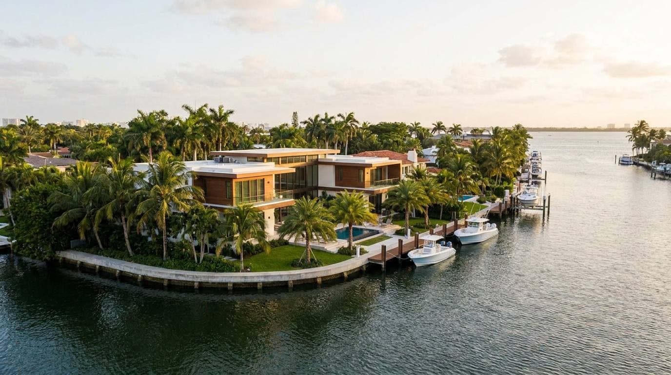 North Miami waterfront single-family along the Keystone Point peninsulas with Biscayne Bay access