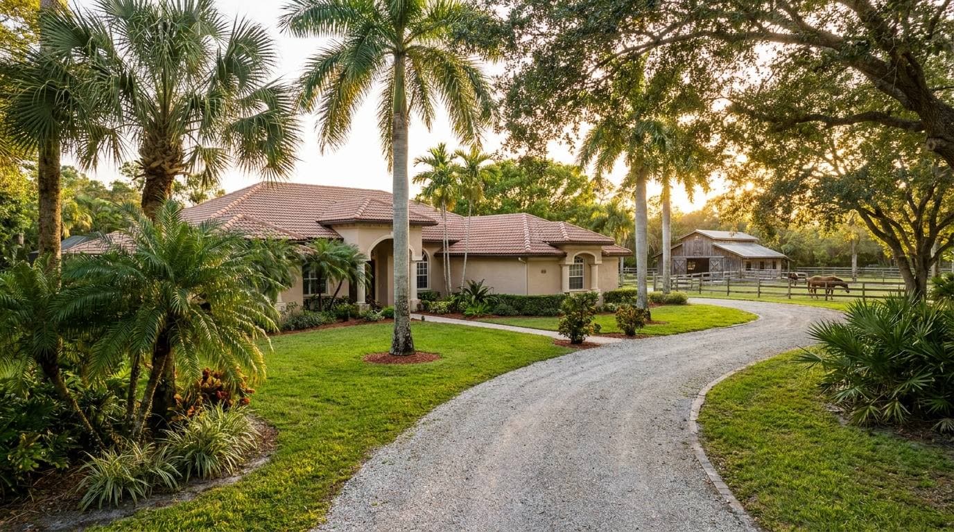 Southwest Ranches FL estate home — 1+ acre lot, equestrian-zoned single-family