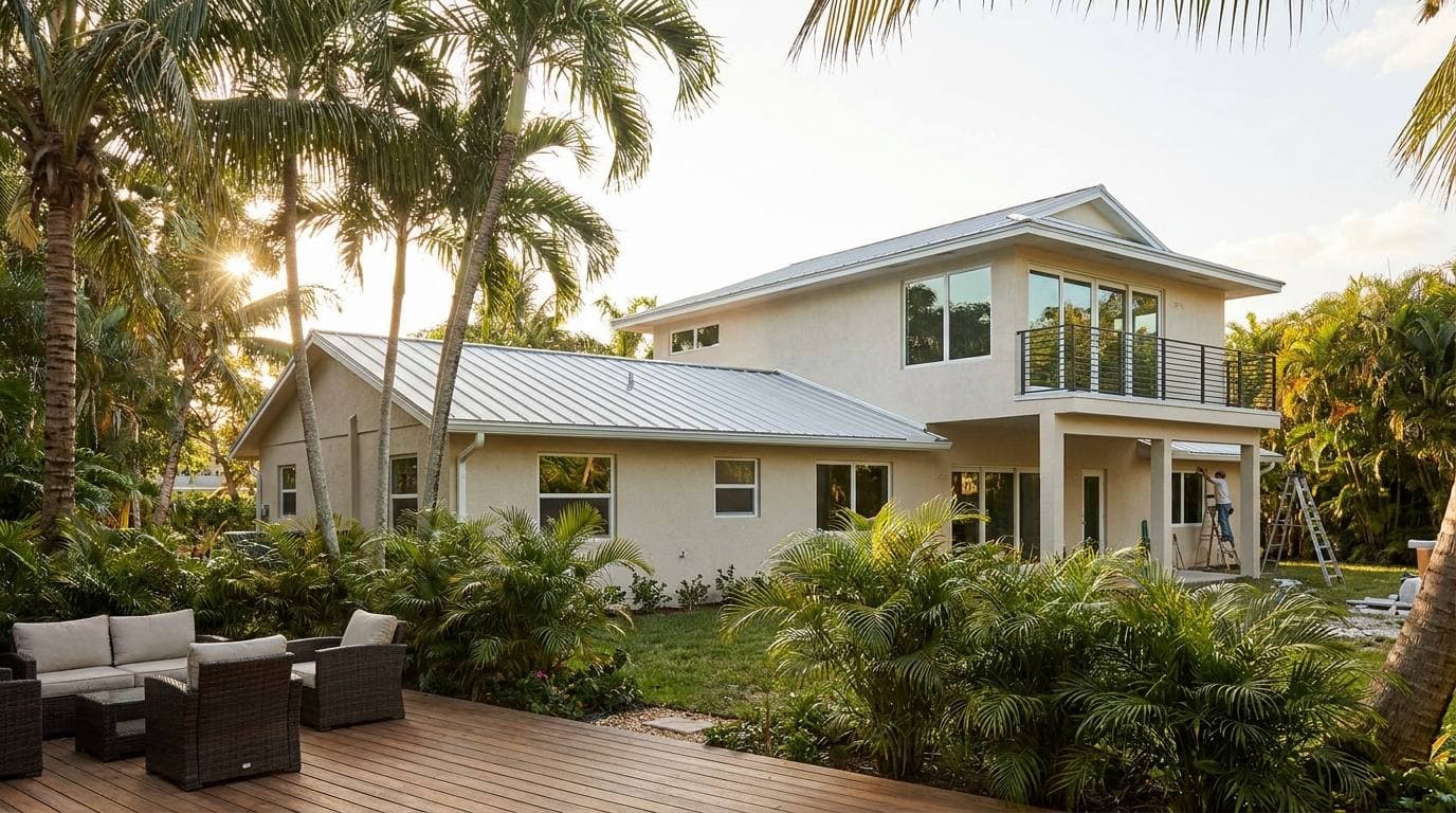 Home addition on Sunrise FL Plantation Acres large-lot single-family — second-story or master suite addition