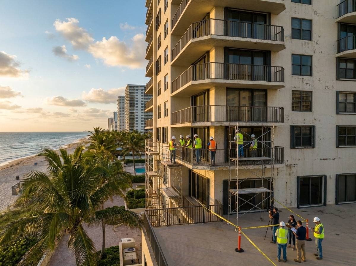 Surfside oceanfront tower under SB-4D milestone structural inspection coordination